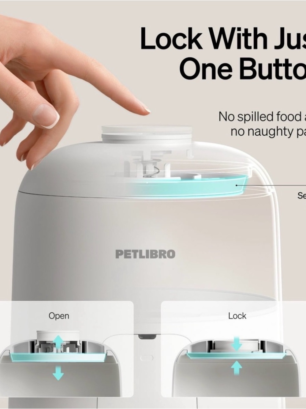 White Automatic Dog Feeder with Detachable Bowl - PLAF108 - Picture 4 of 9